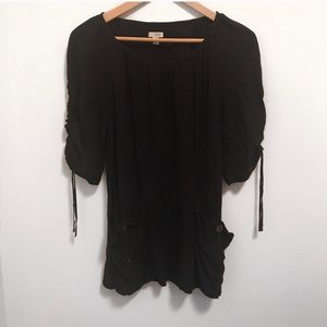 Anthropologie Odille Black Tunic with pockets-XS